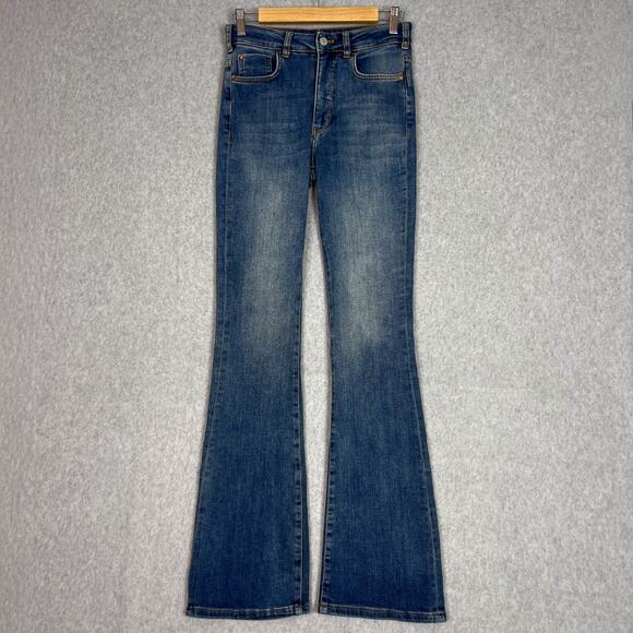 Anthropologie Pilcro Mid Wash The Icon High Rise Flare Jeans Size 25 - Picture 1 of 14